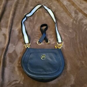 Joy Mangano Pebbled Black Leather Crossbody Bag & Shoulder Strap NWOT RFID
